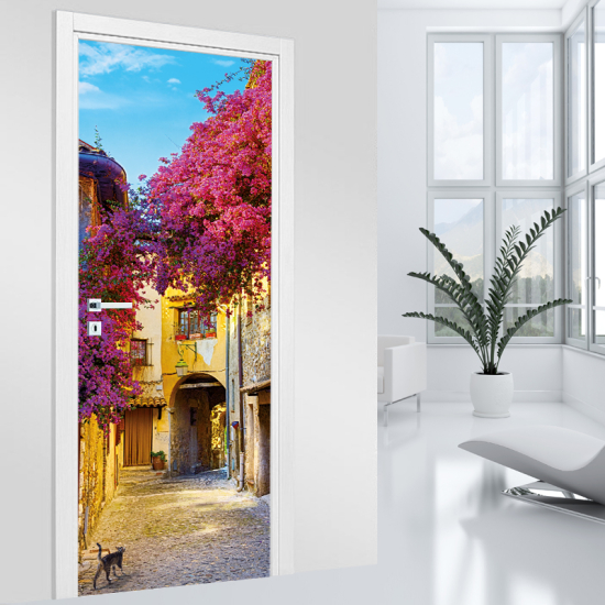 Door Sticker - Decal - Flower Alley