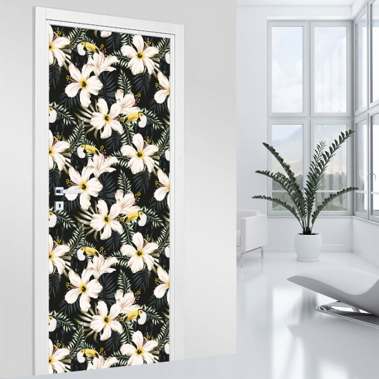 Door Sticker - Decal - Flower Toucans