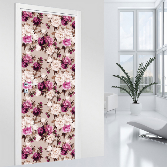 Door Sticker - Decal - Flowers