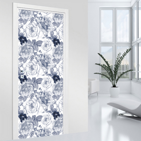 Door Sticker - Decal - Flowers