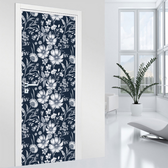 Door Sticker - Decal - Flowers