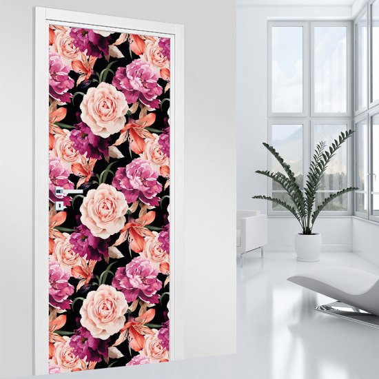 Door Sticker - Decal - Flowers