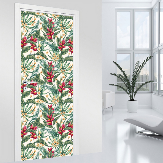 Door Sticker - Decal - Flowers