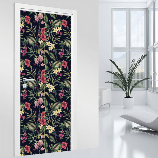 Door Sticker - Decal - Flowers