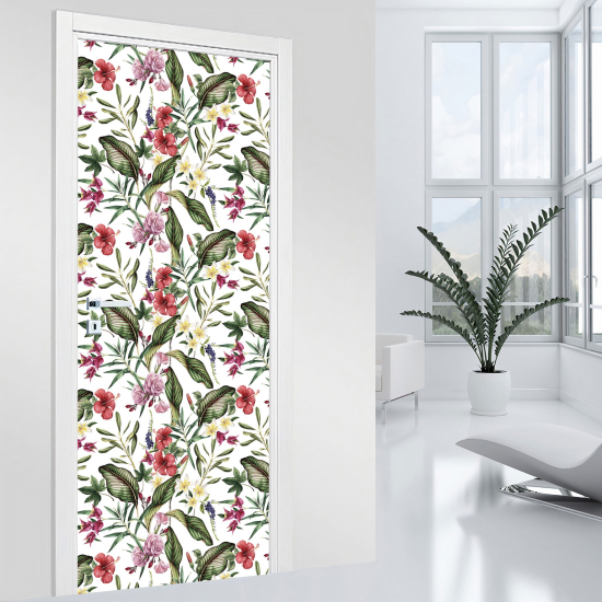 Door Sticker - Decal - Flowers