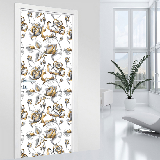 Door Sticker - Decal - Flowers