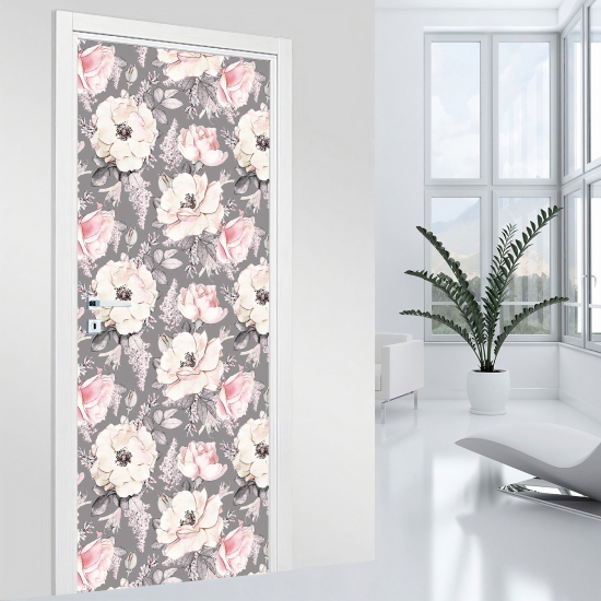 Door Sticker - Decal - Flowers