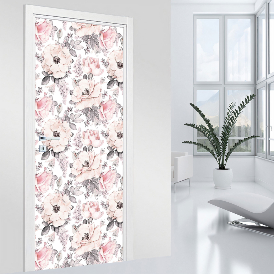 Door Sticker - Decal - Flowers