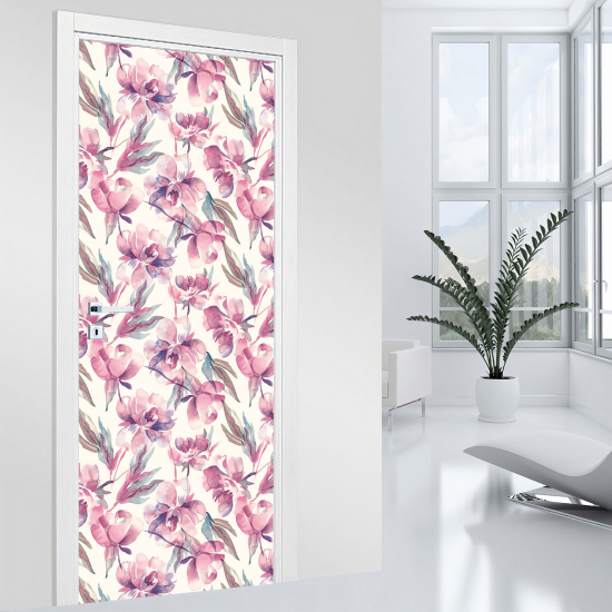 Door Sticker - Decal - Flowers