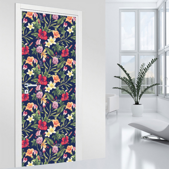 Door Sticker - Decal - Flowers