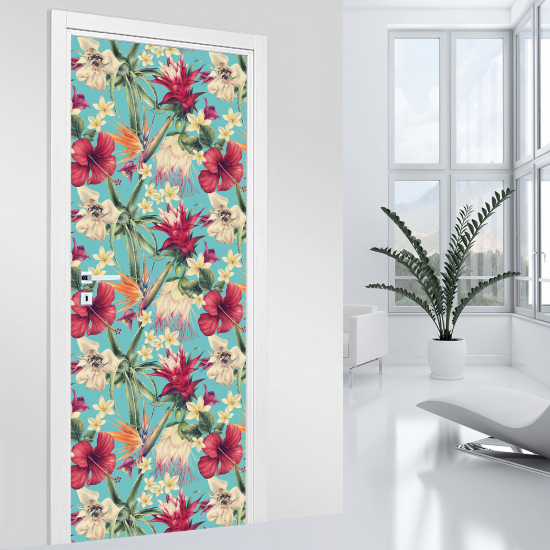 Door Sticker - Decal - Flowers