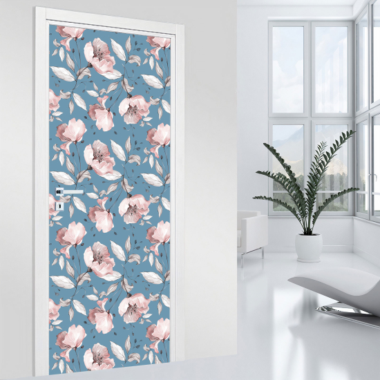 Door Sticker - Decal - Flowers