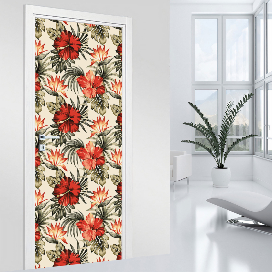 Door Sticker - Decal - Flowers