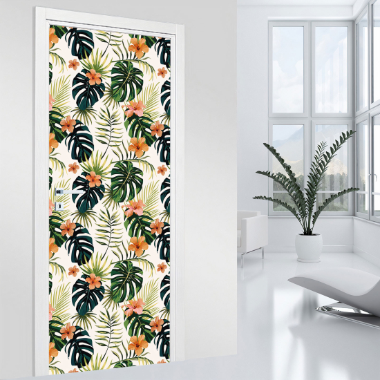 Door Sticker - Decal - Flowers