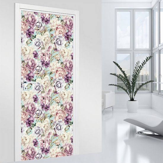 Door Sticker - Decal - Flowers