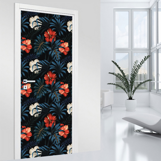 Door Sticker - Decal - Flowers