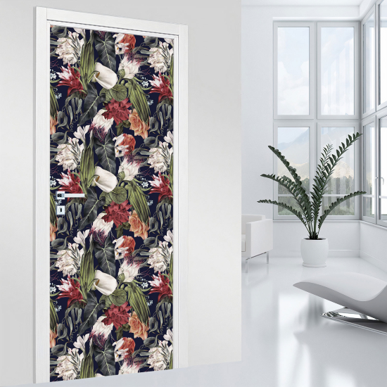 Door Sticker - Decal - Flowers