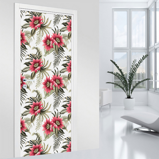 Door Sticker - Decal - Flowers