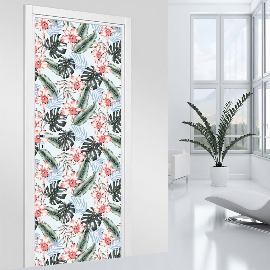 Door Sticker - Decal - Flowers