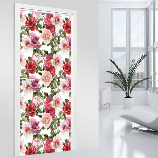 Door Sticker - Decal - Flowers