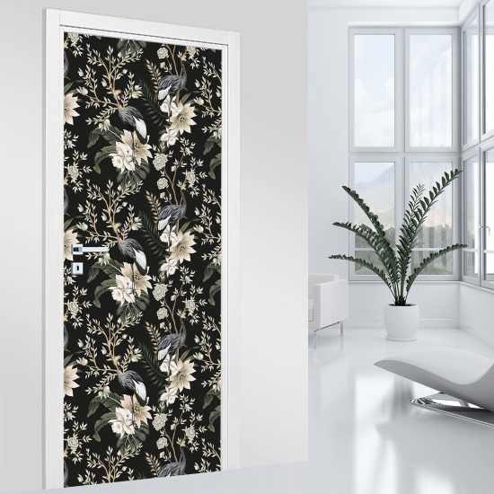 Door Sticker - Decal - Flowers