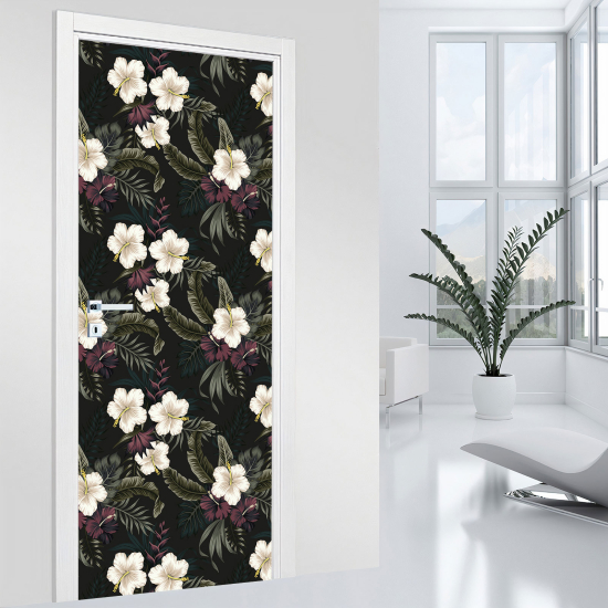 Door Sticker - Decal - Flowers