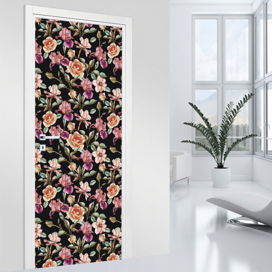 Door Sticker - Decal - Flowers