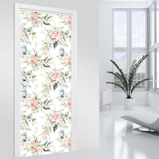 Door Sticker - Decal - Flowers