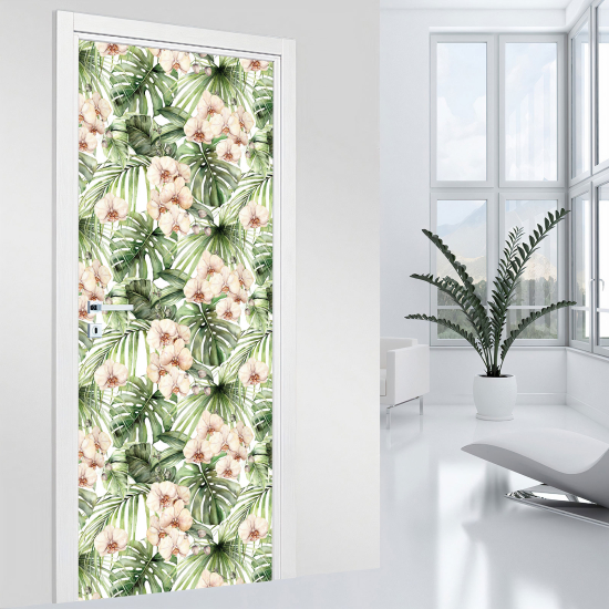 Door Sticker - Decal - Flowers