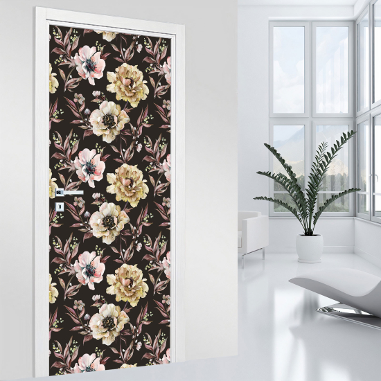 Door Sticker - Decal - Flowers