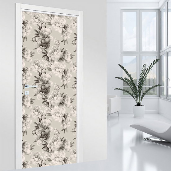 Door Sticker - Decal - Flowers