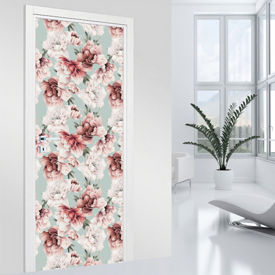 Door Sticker - Decal - Flowers