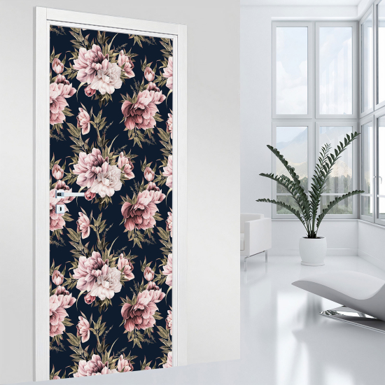 Door Sticker - Decal - Flowers