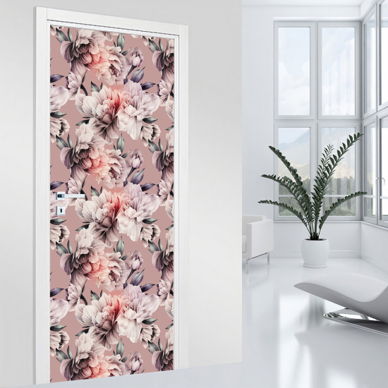 Door Sticker - Decal - Flowers