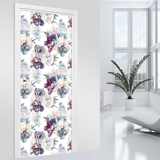 Door Sticker - Decal - Flowers