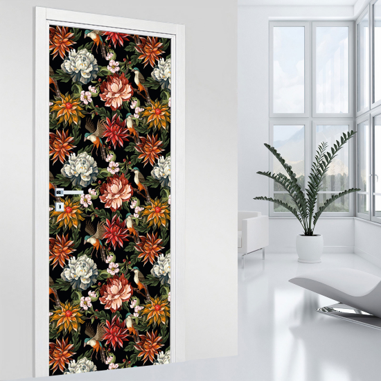 Door Sticker - Decal - Flowers