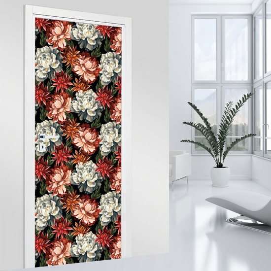 Door Sticker - Decal - Flowers