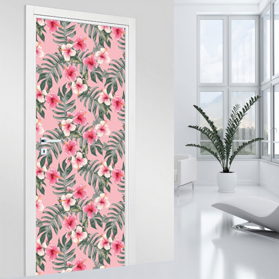 Door Sticker - Decal - Flowers