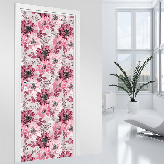 Door Sticker - Decal - Flowers