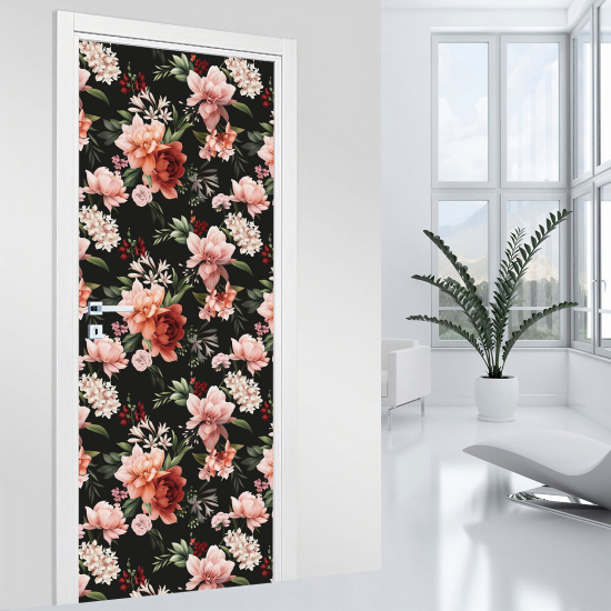 Door Sticker - Decal - Flowers