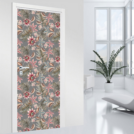 Door Sticker - Decal - Flowers