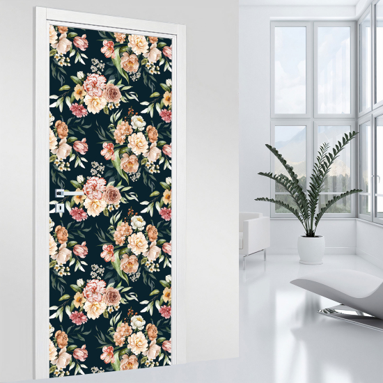 Door Sticker - Decal - Flowers