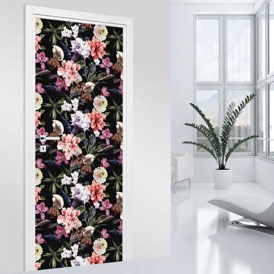 Door Sticker - Decal - Flowers