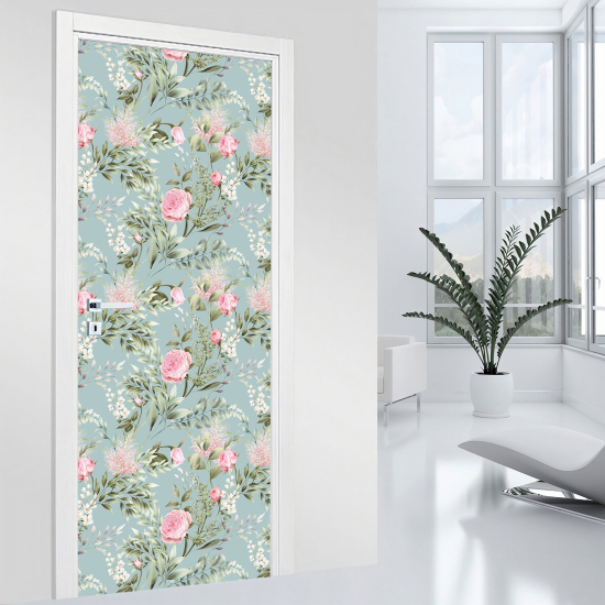 Door Sticker - Decal - Flowers