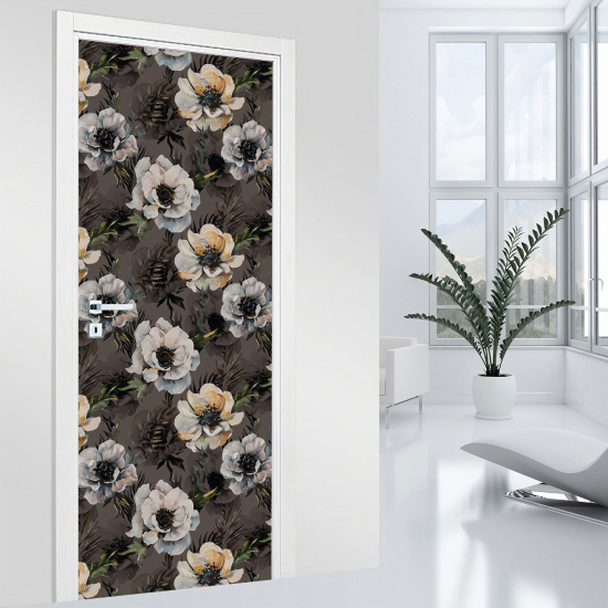 Door Sticker - Decal - Flowers