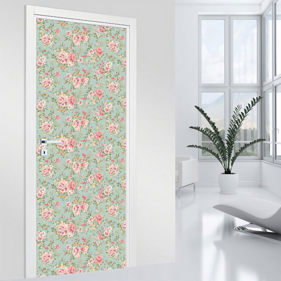 Door Sticker - Decal - Flowers