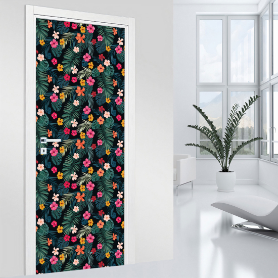 Door Sticker - Decal - Flowers