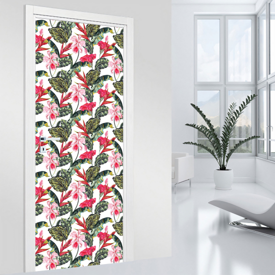 Door Sticker - Decal - Flowers