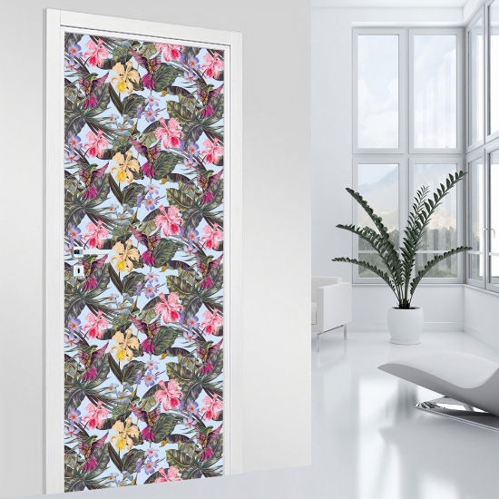 Door Sticker - Decal - Flowers