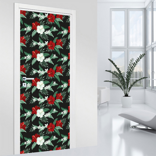 Door Sticker - Decal - Flowers